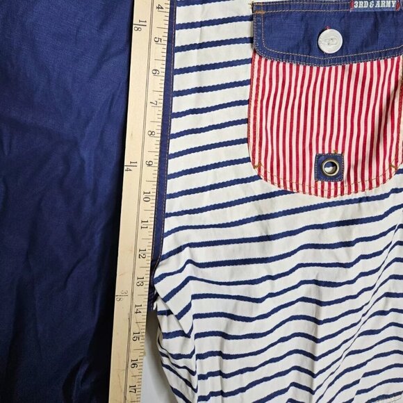 3rd & Army American Flag Multicolor Striped Board Surf Shorts Men's Size 34 - Picture 7 of 9